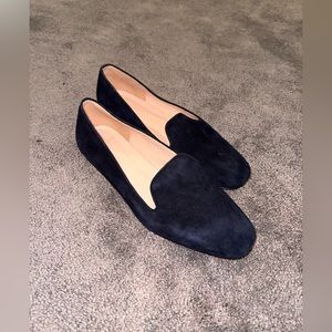 J crew suede navy flats